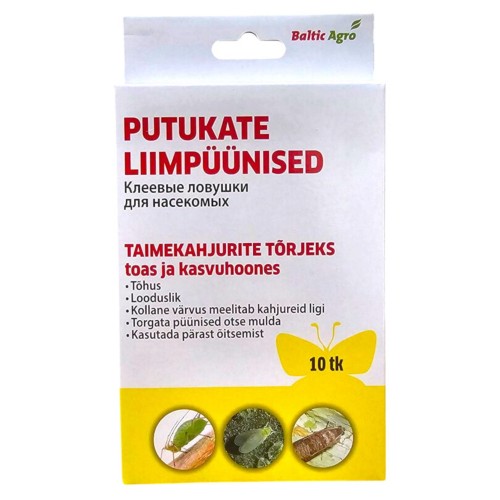Liimpüünis kollane liblikas Baltic Agro, 10 tk
